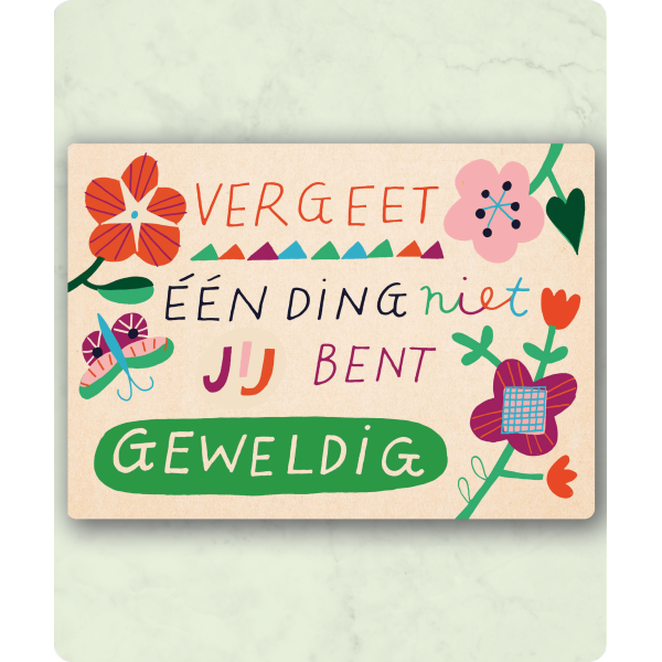 Postkaart Jij bent geweldig